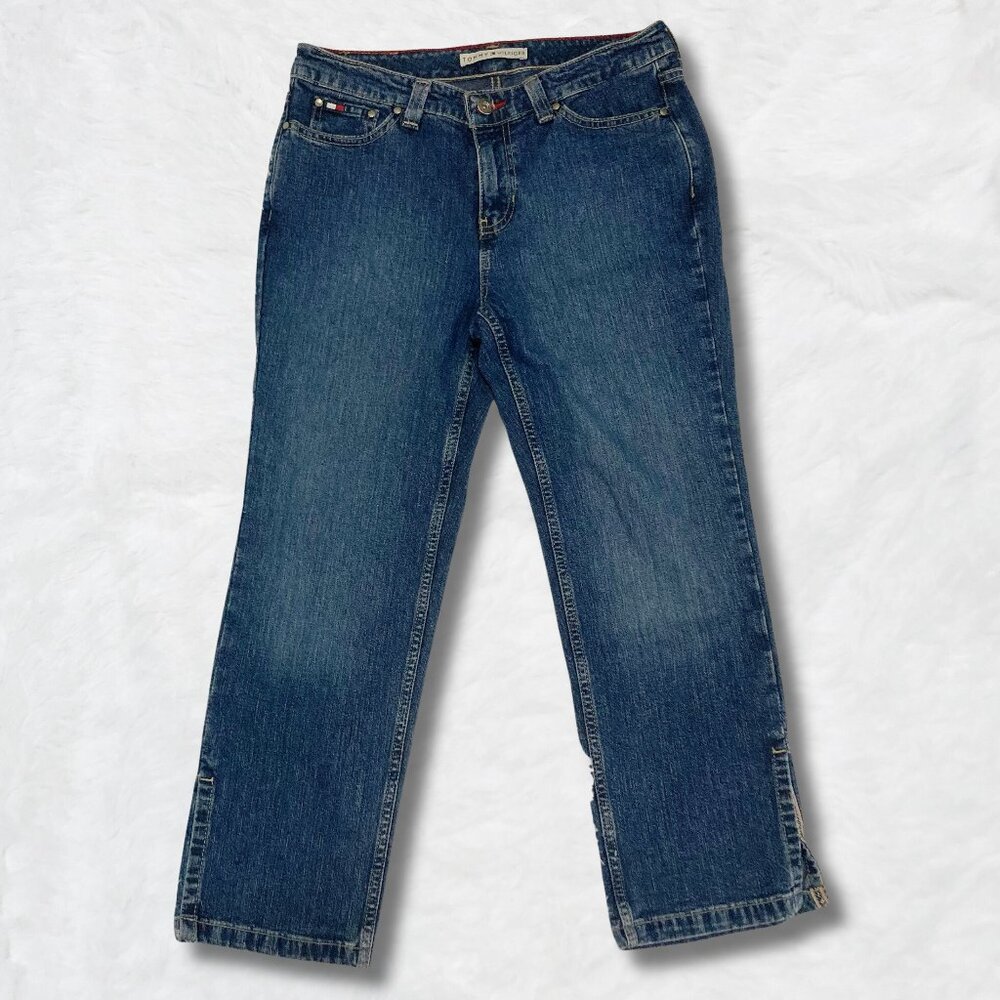 TOMMY HILFIGER Vintage straight leg blue jeans ~ XS SMALL size 4 - 6 denim pants
